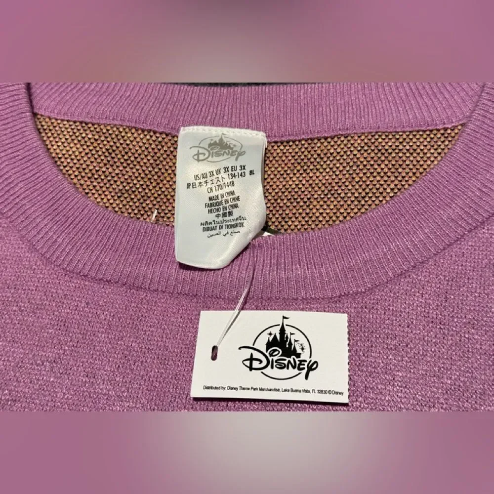 NWT Disney Parks Daisy Duck Flower Knit Pullover Sweatshirt Sweater Plus Size 3X - Picture 7 of 16